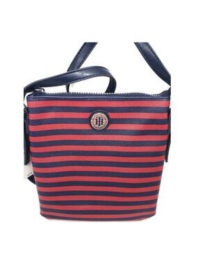 NEW Tommy Hilfiger Red and Blue Striped Crossbody Bag